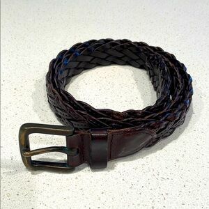 Massimo Dutti - Brown Leather Braided belt.